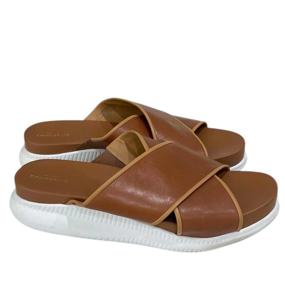 Cole Haan 2.Zerogrand Leather Criss Cross Strap Sandals Women’s 10.5 Honey Brown